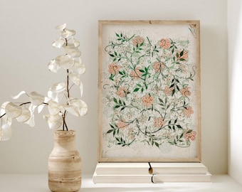 William Morris Print Trailing Jasmine Vintage Botanical Digital Download Cottagecore Floral Pattern Wall Art Printable Arts & Crafts Style