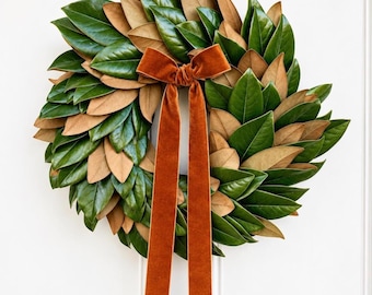 Fresh Magnolia Wreath Evergreen Foliage Winter Wreath For Front Door Handmade Autumn Wreath Real Magnolia Fresh Christmas Wreath UK Made