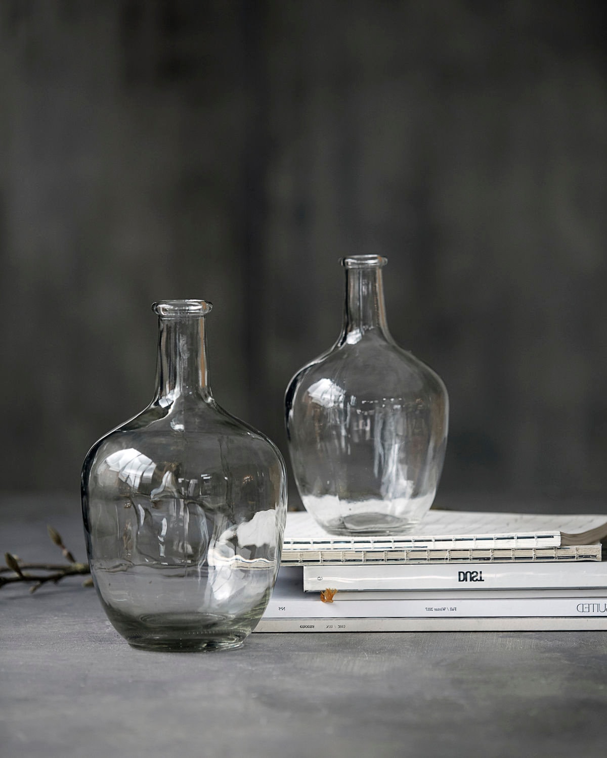 Clear Recycled Glass Bottle Neck Vase Carafe Shaped Etsy UK