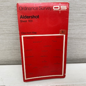 Vintage Ordnance Map Landkarte Aldershot Blatt 169 - One Inch Map