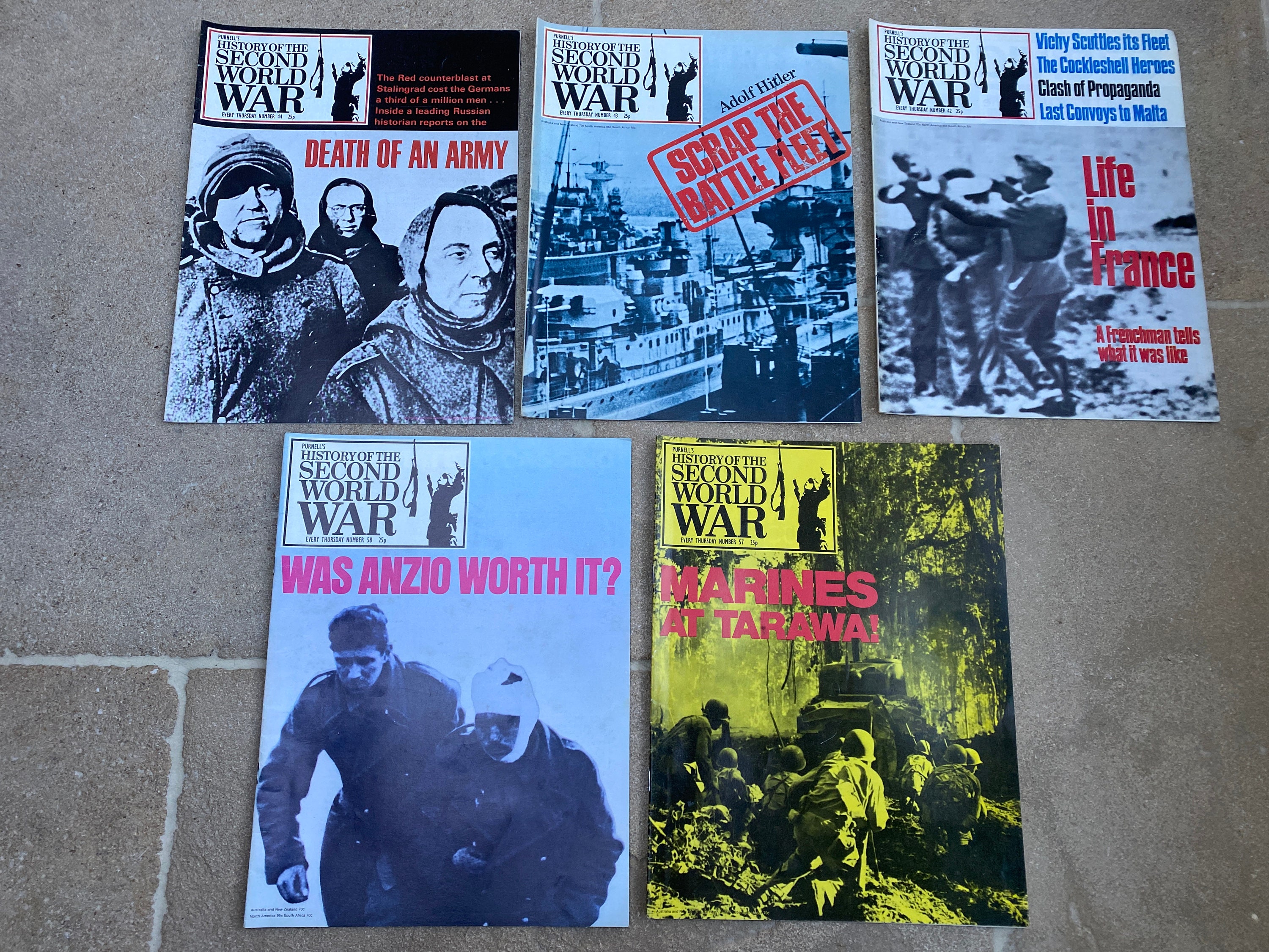 Vintage Purnells History of the Second World War Magazines