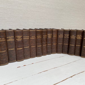 Charles Dickens Hardback Vintage Books  c1930s - Odhams Press Brown Faux Leather - Sold Separately