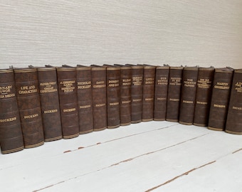 Charles Dickens Hardback Vintage Books  c1930s - Odhams Press Brown Faux Leather - Sold Separately
