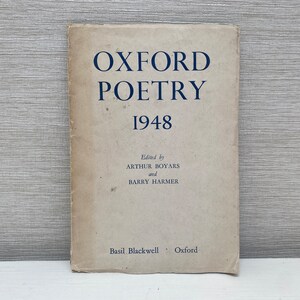 Oxford Poetry 1948 par A Boyars et B Harmer - Basil Blackwell vintage Livre de poche