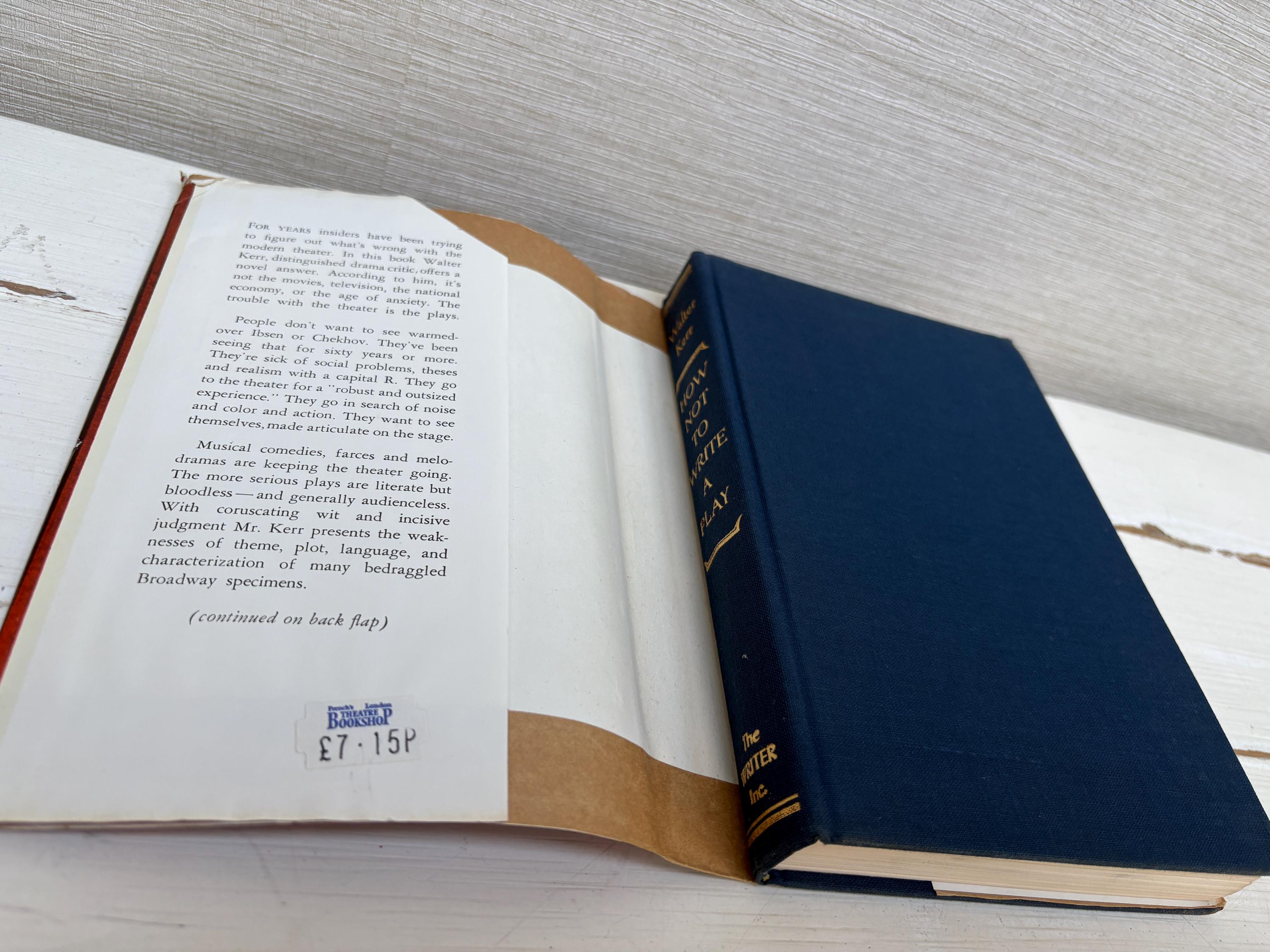 1972 Writing How Not to Write A Play by Walter Kerr Vintage Hardback Book 1972 ...