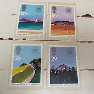 Royal Mail Stamp Postcards - Jour du Commonwealth 14 mars 1983