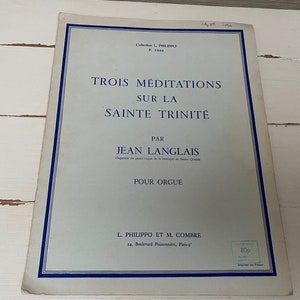 Trois Meditations Sue La Sainte Trinite pour rogue - Sheet Music 1962