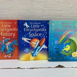 Lot de trois livres reliés pour enfants The Usborne Little Encyclopedia