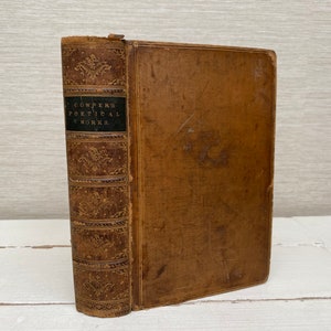 The Poetical Works of William Cowper illustrated by Hugh Cameron Antique Leather Book