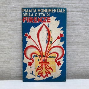 Pianta Monumentale Della Citta di Firenze - Vintage Street Map Italy
