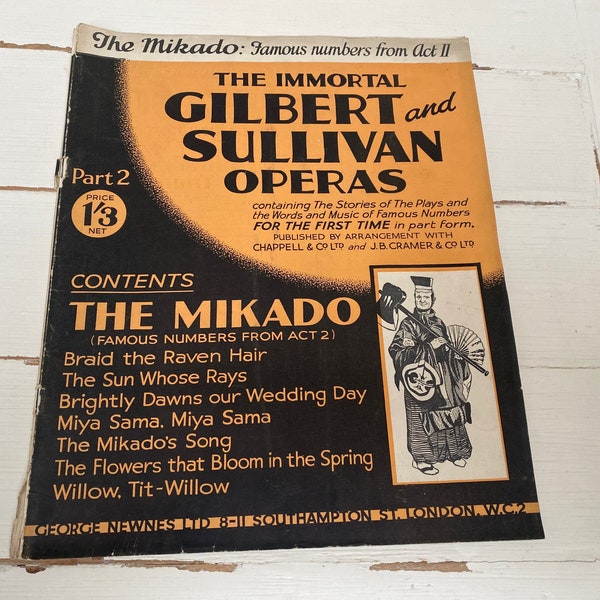 The Mikado The Immortal Gilbert and Sullivan Operas Part 2 Notenbuch