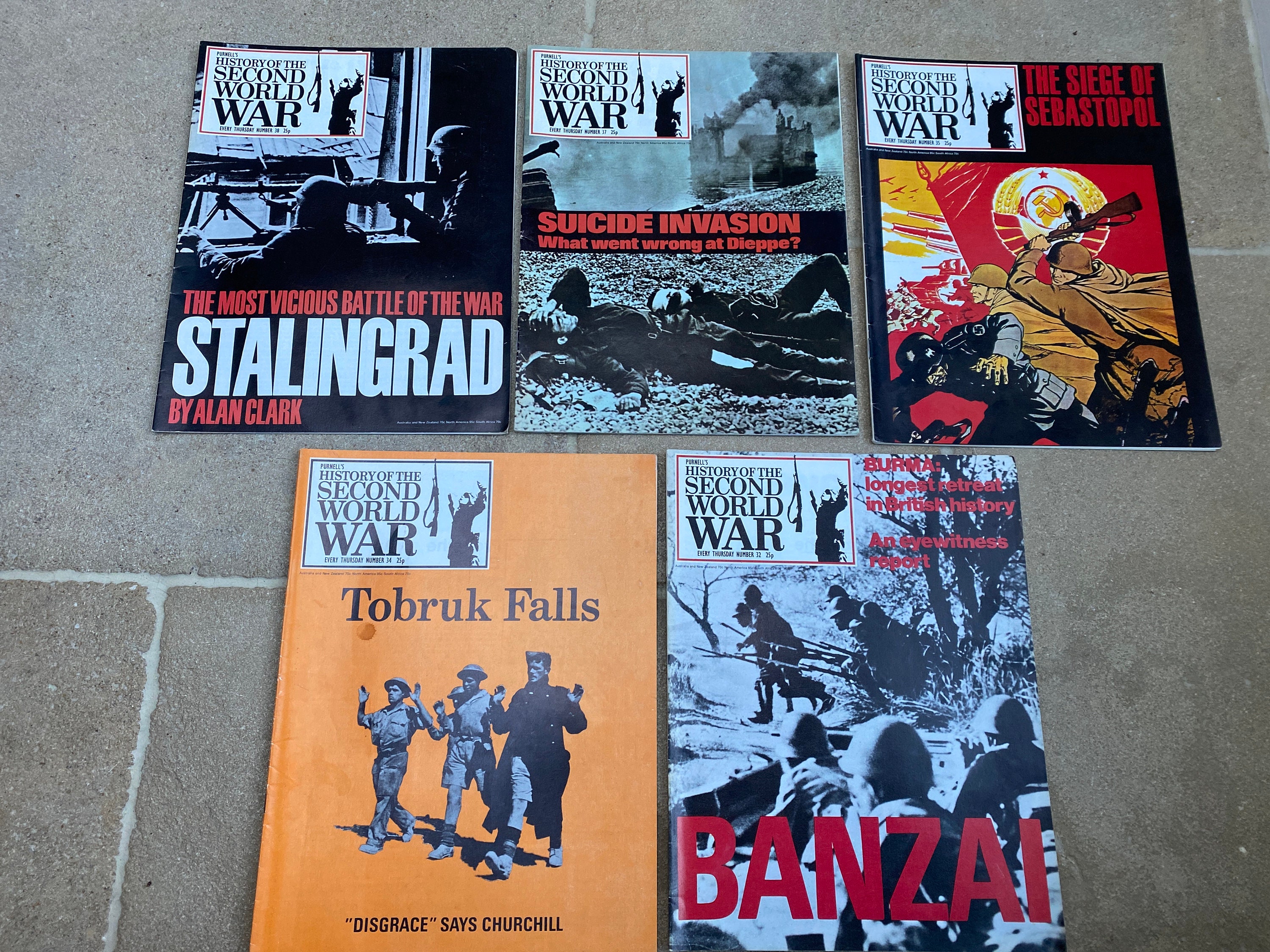 Vintage Purnells History of the Second World War Magazines