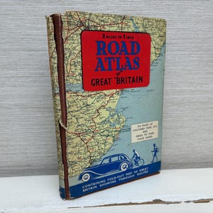 3 Miles to 1 Inch Road Atlas of Great Britain Johnston & Bacon Hardback Vintage Book c1950s