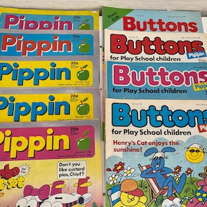 Buttons and Pippin Vintage Magazines 1980s Sold Individually