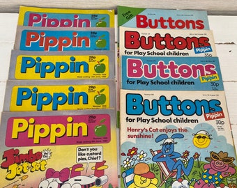 Buttons and Pippin Vintage Magazines 1980s Sold Individually