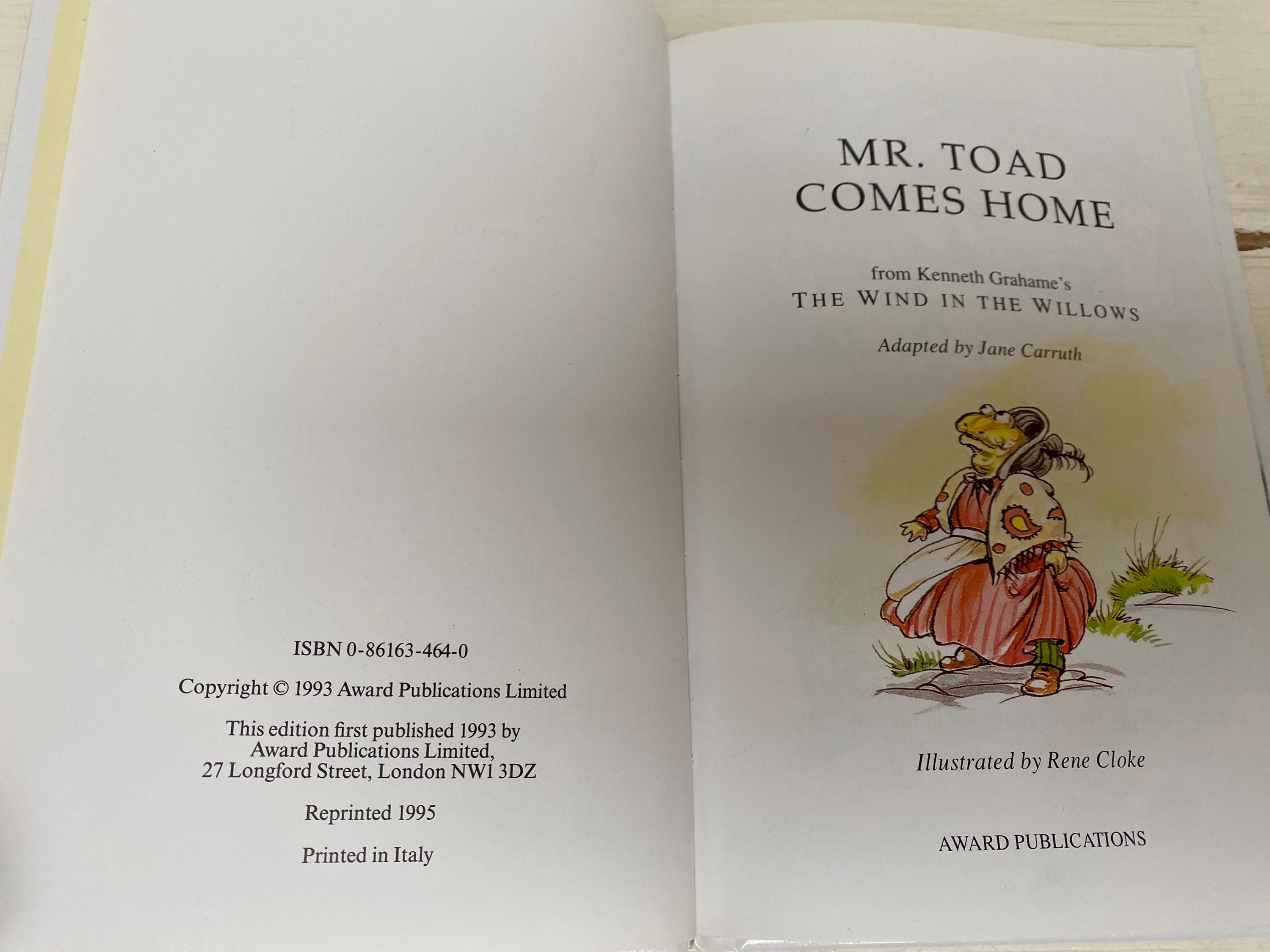 Mr Toad Comes Home From Kenneth Grahame's Wind in the Willows 1995 ...
