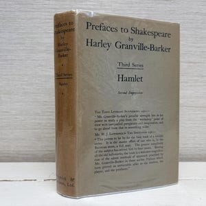 Prefácios a Shakespeare por Harley Granville Barker Hamlet Terceira Série Segunda impressão Livro de capa dura 1937