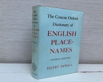 The Concise Oxford Dictionary of English Place-Names 4th Edition 1974 Vintage Hardback Book - Oxford Clarendon Press