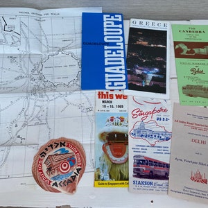 Vintage 1960er Jahre Touristen Pamphlet - Canberra , delhi, Singapur, Griechenland, Guadeloupe, Nikosia