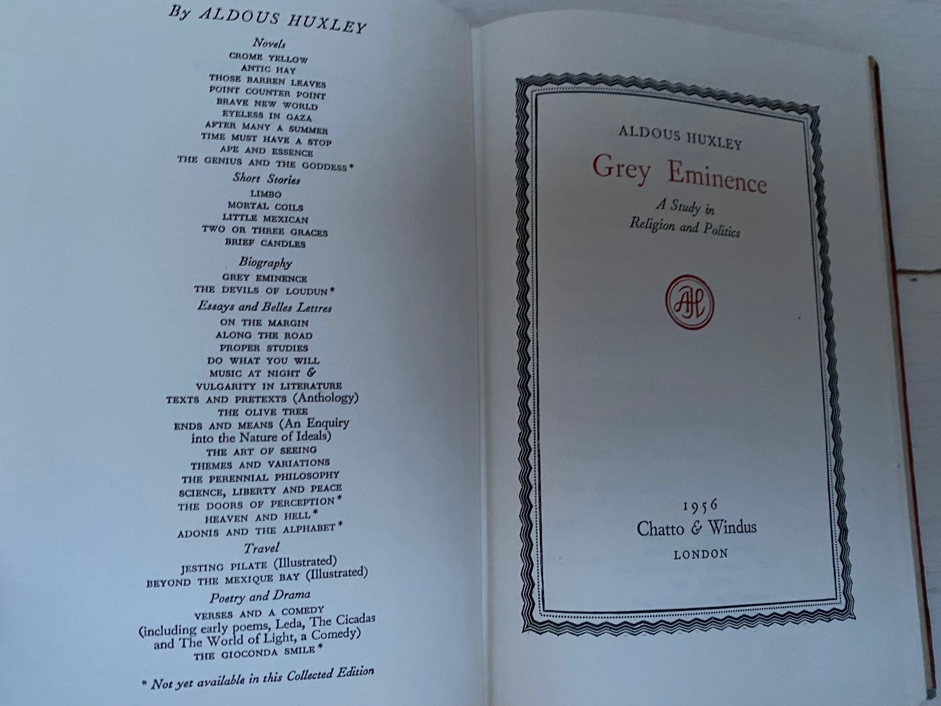 Grey Eminence by Aldous Huxley 1956 Hardback Book - A Study in Religion ...