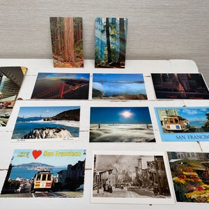 Cartes postales vintage des années 1980 / 70 San Francisco USA - Sélection de 12 - J’ai laissé mon cœur à San Francisco