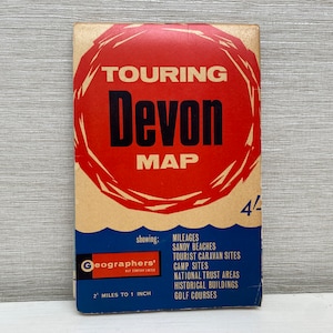Touring DEVON Map Geographer's Map Company Ltd 1960 ~ 2,5 milles au pouce