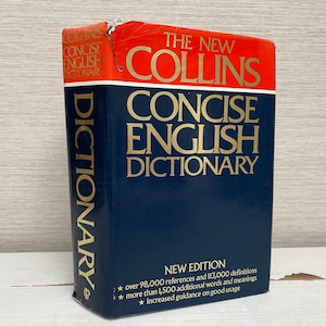 The New Collins English Dictionary New Edition Hardback Book  Vintage 1988