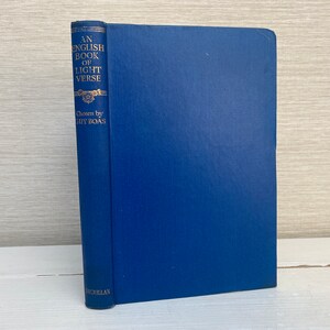 An English Book of Light Verse by Guy Boas 1944 Vintage Hardcover Macmillan & Co