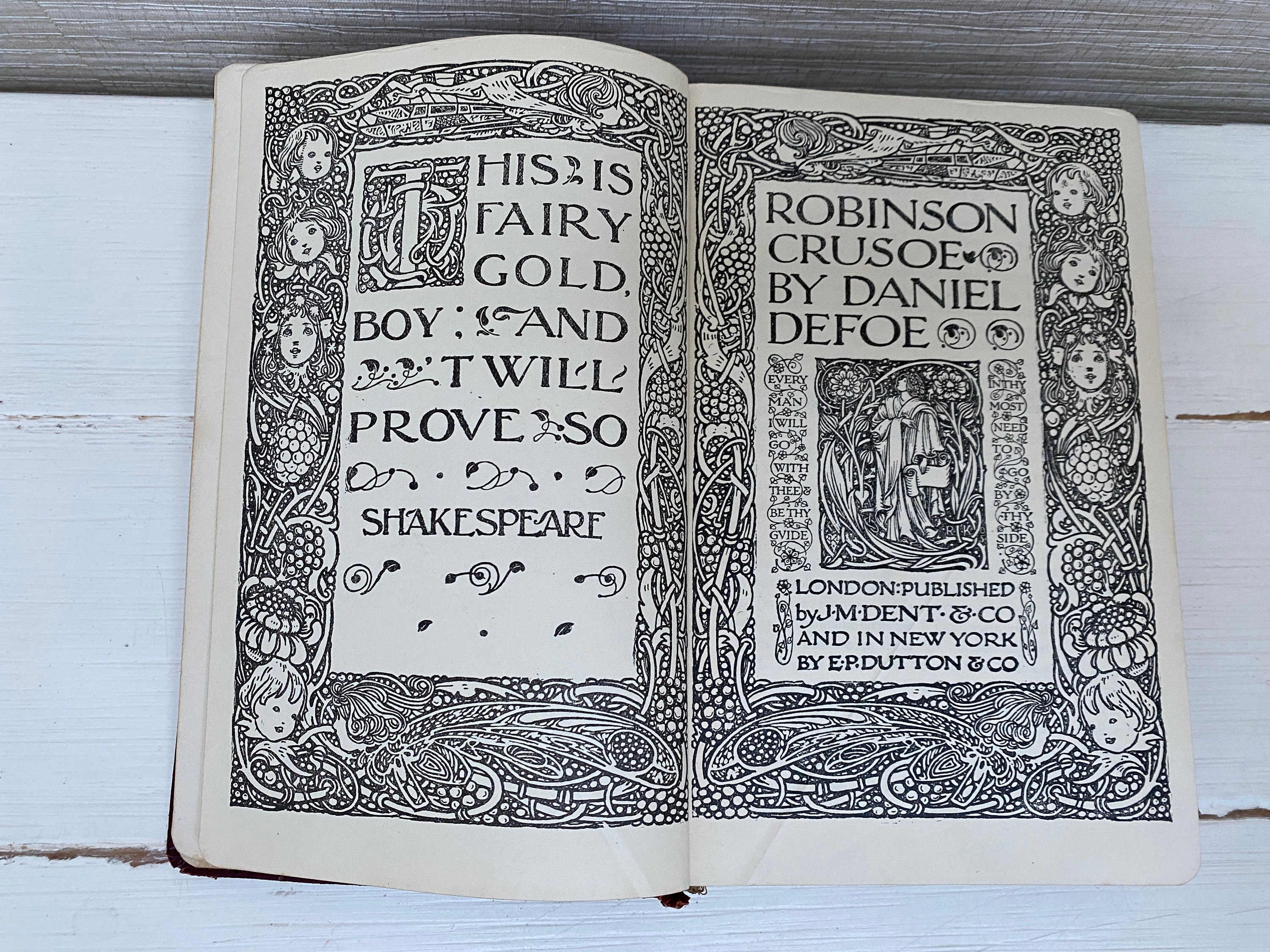 Robinson Crusoe by Daniel Defoe Antique 1909 J M Dent Everyman's ...