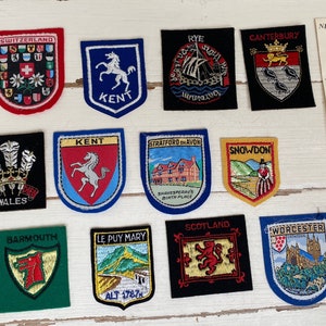 Vintage Embroidered Place / Country Badges Sew On  - Souvenir Memorabilia