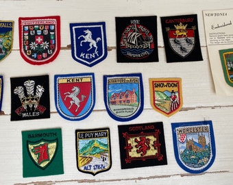 Vintage Embroidered Place / Country Badges Sew On  - Souvenir Memorabilia