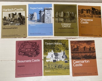 Folletos del castillo vintage de la década de 1970: varios títulos se venden por separado