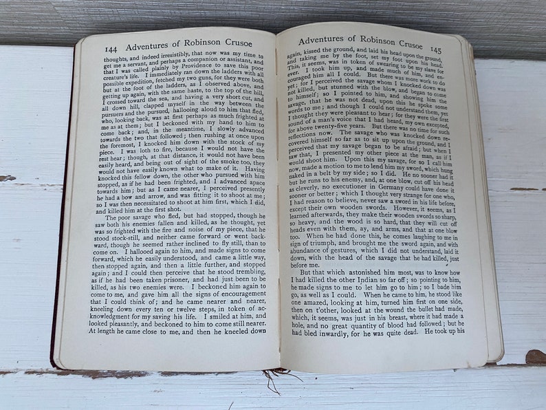 Robinson Crusoe by Daniel Defoe Antique 1909 J M Dent Everyman's ...