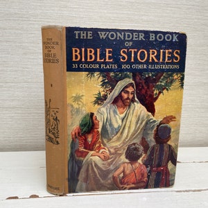 Il libro delle meraviglie delle storie della Bibbia David Kyles 1953 Ward, Lock & Co Libro con copertina rigida vintage