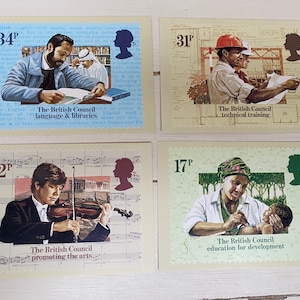 Cartões postais do Royal Mail Stamp - British Council 25 de setembro de 1984