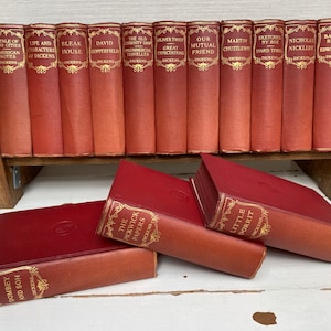 Charles Dickens Red Hardback Vintage Books  c1930s - Odhams Press - Sold Separately