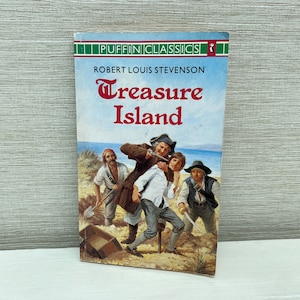 Treasure Island autorstwa Roberta Louisa Stevensona 1984 Książka w miękkiej oprawie - Puffin Classics