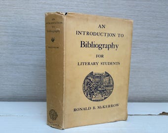 Vintage Bibliography Book, 1960 Hardcover - Literary Students