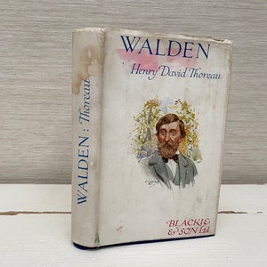Walden oder Leben im Wald Von Henry David Thoreau Vintage Hardback Buch c1940s - Blackie & Son