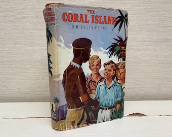 The Coral Island by R M Ballantyne  -  The Thames Publishing Co Regent Classics -1950s - Vintage Childrens Hardback Book