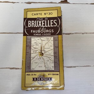 carte vintage Bruxelles -R De Rouck - Milieu du Siècle