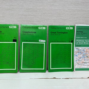 Vintage Ordnance Survey Maps Zweite Serie 1: 25000 – Verschiedene Blätter, einzeln erhältlich