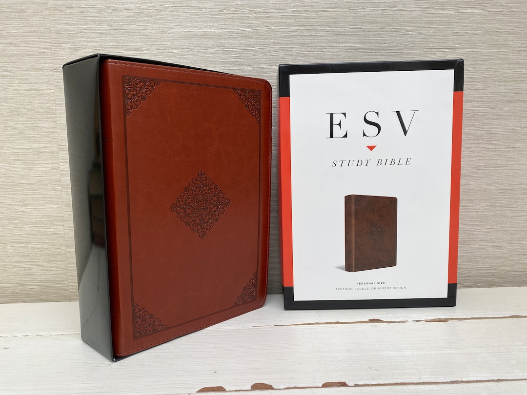 esv-study-bible-personal-size-trutone-saddle-ornament-design-in-box-etsy