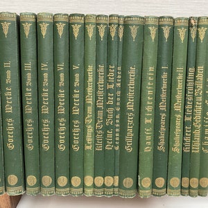Niemieckie antyczne książki w twardej oprawie dekoracyjne ok. 1904 r. - Szekspir, Goethe, Tennyson, Hauff, Chamisso i inni - różne tytuły sprzedawane oddzielnie