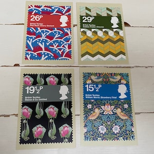 Royal Mail Stamp Postcards - British Textiles 23 juillet 1982