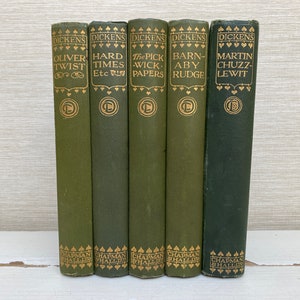 Charles Dickens Antique Hardback Books 1907  The Popular Edition Published Chapman & Hall - Sold Separately - Various Titles