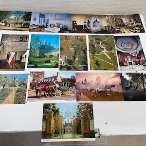Cartes postales vintage des années 1980 USA Williamsburg Virginia - Sélection de 14