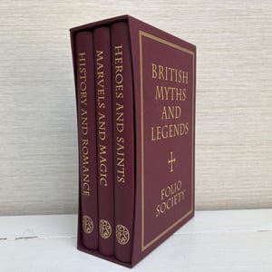 Mitos y leyendas británicos de The Folio Society - Conjunto de tres libros de tapa dura, séptima edición, 2005