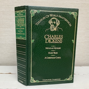 Charles Dickens Treasury of World Masterpieces - Three Stories in One Hardback Book 1983 - A Christmas Carol Nicholas Nickleby Hard Times