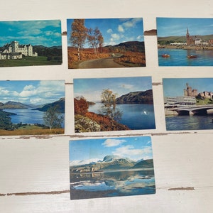 Cartes postales d’Écosse des années 1960 x 7
